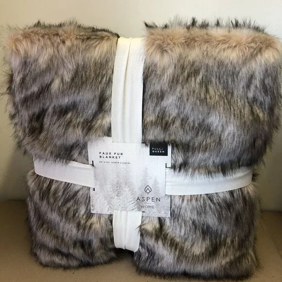 Aspen Home Faux Fur Mink Blanket Size Full/Queen
